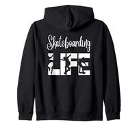 Skaters Having Fun Pro Skateboarding life Gift for Teen Boys Zip Hoodie