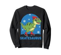 Skatesaurus Ice Skating Dinosaur Kids Funny Winter Sports Sweatshirt