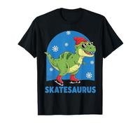 Skatesaurus Ice Skating Dinosaur Kids Funny Winter Sports T-Shirt