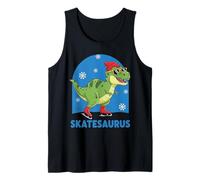 Skatesaurus Ice Skating Dinosaur Kids Funny Winter Sports Tank Top