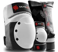 SKATEWIZ Protectors - Inline Skate Protectors Adults, Inline Skate Pads Adults - Inline Skate Pads Adults, Skate Pads Adults - Inline Skate Pads Women - SHIELD Size M/L Gray White