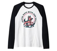 Skating German Shepherd Dog Quote 2026 Raglan Baseball Tee