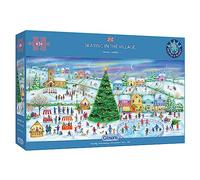 Skating in the Village | 636 Piece Jigsaw Puzzle | Panoramic Christmas Puzzle | Sustainable Jigsaw Puzzle for Adults | Premium 100% Recycled Board | Great Gift for Adults | Gibsons Games