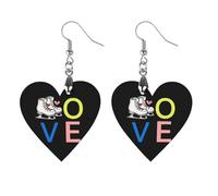 Skating LOVE Lce Skate Earrings Wooden Dangle Earring Drop Earrings Pendants Craft for Women
