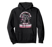 Skating Roller Skates Player Girl Who Plays Roller Derby Pullover Hoodie