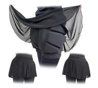 Skating Spirit Padded Skating Shorts Protective Crash Pants Built-in Mash Skirt Covering Tailbone Hip Butt Pad (XL) Black