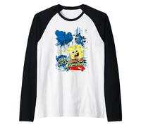 Skating Spongebob Danger Business Raglan Baseball Tee