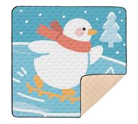 Skating White Duck Winter Large Non-Slip Baby Gym & Activity Mat for Indoor Outdoor Non-Toxic Activity Entertainment Mat for Newborns Babies Infants Toddlers, 50'' x 50''