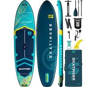Skatinger 11'6×35" Super Wide Inflatable Stand Up Paddle Board, Ultra Stable Wide SUP for 2+1 People/Family/Big Size w/Shoulder Strap, 100L Backpack, All-Round Sup Board, US Fin