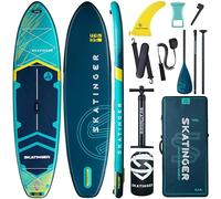 'Skatinger 11'635'' Super Wide Inflatable Stand Up Paddle Board, Ultra Stable Wide SUP for 2+1 People/Family/Big Size w/Shoulder Strap, 100L Backpack, All-Round Sup Board, US Fin'