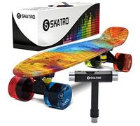 Skatro - Mini Cruiser Skateboard. 22x6inch Retro Style Plastic board Comes Complete