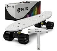 Skatro - Mini Cruiser Skateboard. 22x6inch Retro Style Plastic board Comes Complete