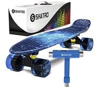 Skatro - Mini Cruiser Skateboard. 22x6inch Retro Style Plastic board Comes Complete