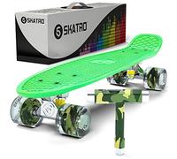 Skatro Mini Cruiser Skateboard. 22x6inch Retro Style Plastic Board Comes Complete