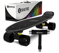 Skatro Mini Cruiser Skateboard. 22x6inch Retro Style Plastic Board Comes Complete