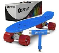 Skatro - Mini Cruiser Skateboard. 22x6inch Retro Style Plastic board Comes Complete. Model: Blue Ocean