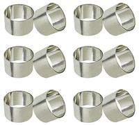 SKAVIJ Handmade Twisted Pipe Napkin Rings Holders Decor Dinner Party Wedding Thanksgiving Christmas Gathering (Silver 12pcs)