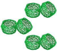 SKAVIJ Handmade Twisted Wire Mesh Napkin Rings Holders Decor Dinner Party Wedding Thanksgiving Christmas Gathering (Green 6pcs)