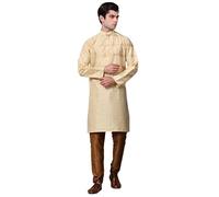 SKAVIJ Men’s Art Silk Kurta Pajama Set | Traditional Ethnic Printed Kurta with Churidar Pajama | Perfect Outfit for Diwali, Wedding & Festive Celebrations