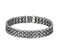 Skcess Bracelet Solid Sterling Silver 12MM Braided Bracelets for Men 21CM