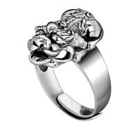 Skcess Real 925 Silver Ring Chinese Mythical Beast Pixiu Rings for Men