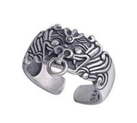 Skcess Solid Sterling Silver Ring Vintage Pi Xiu Design Rings for Men | Real 925 Silver Promise Band Nickel Free Stylish and Cool Punk Rock Hip Hop Jewelry