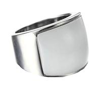 Skcess Stainless Steel Promise Ring for Him, Silver Rings for Men Metal White Cat Eye Stone Vintage Wedding Bands Size V 1/2