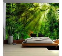 Skcess Wall Hanging Tapestry Nature Landscape Forest Tapestry Green Wall Cloth Forest Tapestry Tree Sunrise Landscape Wall Towels 240 x 220 cm