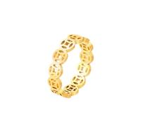 Skcess Women's 14K 585 Gold Hollow Wedding Ring Meditation Ring, Size V 1/2