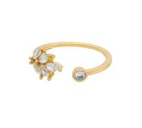 Skcess Women's Leaf Gold 18K Simple Engagement Rings Moissanite, Size L 1/2