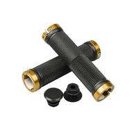 Skday 1 Pair MTB BMX Road Cycling Handlebar Grips Anti-Skid Rubber Bicycle Mountain Bike Lock On Handlebars End(Gold)