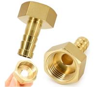 SKDFHOD 2 Pieces 1/2 Inch Brass Hose Nozzle, Brass Hose Barb Connector Connector, Hose Nozzle, 12 mm Thread Hose Attachment Emmina Connector