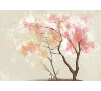skdhlifpj Photography Wallpaper Cherry Blossoms 3D Mural Retro Dreamy Pink Cherry Blossom Tree Landscape 300cmx256cm Kids Living Room Bedroom Wood Effect Wallpaper