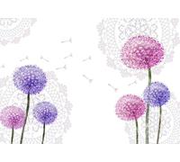 skdhlifpj Photography Wallpaper Dandelion 3D Mural Abstract Purple Dandelion Flower Floral Background Wall 400cmx280cm Kids Living Room Bedroom Wood Effect Wallpaper