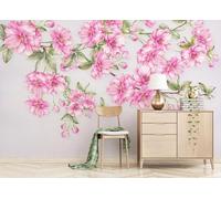 skdhlifpj Photography Wallpaper Floral Watercolor 200cmx140cm Minimalist Tropical Japanese Cherry Blossom Flowers Kids Living Room Bedroom Wallpaper
