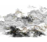 skdhlifpj Photography Wallpaper Geometric 3D Mural Abstract Ink-Wash Landscape Geometric Lines Background 250cmx175cm Kids Living Room Bedroom Wood Effect Wallpaper