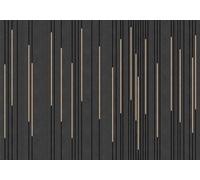 skdhlifpj Photography Wallpaper Geometric 3D Mural Minimalist 3D Geometric Golden Lines Black Stone Texture 300cmx256cm Kids Living Room Bedroom Wood Effect Wallpaper