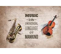 skdhlifpj Photography Wallpaper Musical Instruments 300cmx256cm Vintage Guitar Music Decor Kids Living Room Bedroom Wallpaper