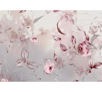 skdhlifpj Photography Wallpaper Pink Flowers 350cmx245cm 3D Mural Vintage Rose Petals and Leaves Kids Living Room Bedroom Wallpaper