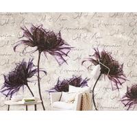 skdhlifpj Photography Wallpaper Purple Floral Vintage 300cmx256cm European Vintage Letter Rose Kids Living Room Bedroom Wallpaper
