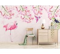 skdhlifpj Photography Wallpaper Red Hydrangea Flowers 430cmx300cm Medieval Floral Birds Tropical Plants Kids Living Room Bedroom Wallpaper