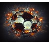 skdhlifpj Photography Wallpaper Soccer Ball Flames 250cmx175cm Black-and-White Graffiti Fiery Red Soccer Ktv Bar Kids Living Room Bedroom Wallpaper