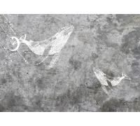 skdhlifpj Photography Wallpaper Whale 3D Mural European-Style Retro Cement Wall, Whale Workwear Mural 400cmx280cm Kids Living Room Bedroom Wood Effect Wallpaper