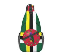 skdjowu Dominica Flag Sling Bag Crossbody Backpack Dominican Travel Hiking Daypack Shoulder Chest Bag for Women Men