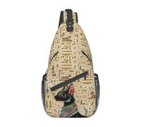 skdjowu Egyptian Notes Crossbody Bag Hieroglyphs Shoulder Bag Backpack Ancient Egyptian Sling Bag Chest Casual Daypack