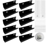 Skdqiee 10 Pcs Acrylic Record Wall Mount Shelf, 7 Inch Vinyl Display Storage Rack, Floating Holder for LP Albums, CD, Books, Magazines, Easy Install with Screws