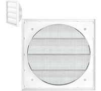 Skdqiee 149mm PP Plastic Dryer Vent Cover, 175mm External Dimension Louvred Wall Vent, Mesh Screen, Cold Draft Blocker for Bathroom Kitchen Exhaust System