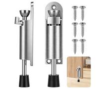 Skdqiee 2 Pcs Kick Down Door Stop, Metal Foot Operated Door Stopper, Spring Loaded Door Stop with Non-Slip Rubber Tip for Rooms, Front Doors, Patios, Garages, Offices