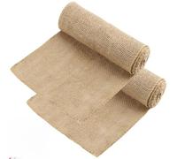 Skdqiee 2 Rolls Natural Burlap Fabric, 7.9 in x 9.8 ft Jute Tree Wrap for Winter Plant Protection & DIY Crafts, Hessian Roll Trunk Protector for Garden, Rustic Wedding Decor