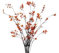 Skdqiee 8 PCS Fall Stems Artificial Ficus Branches, 38 in Faux Yellow Leave Eucalyptus Stems, Bendable Fall Branches for Vase, Table Centerpiece, Harvest Party Decor, Autumn Floral Decoration
